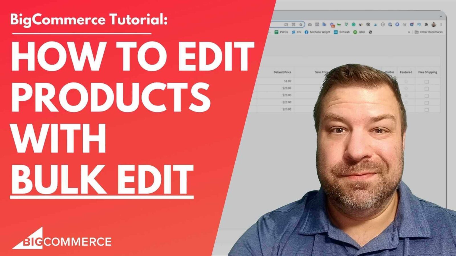 how to edit products with bulk edit on BigCommerce